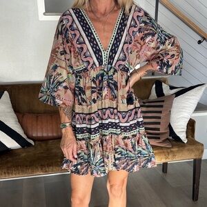 Haute Hippie Multicolor Boho Mini Dress